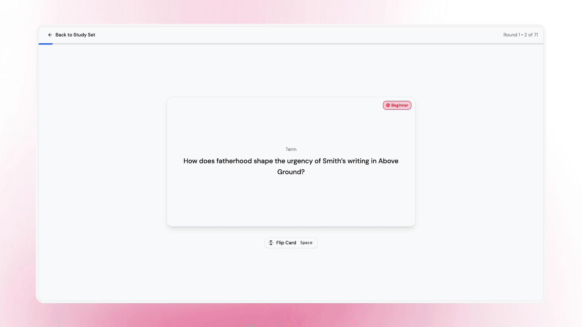 Lurna flashcards study mode